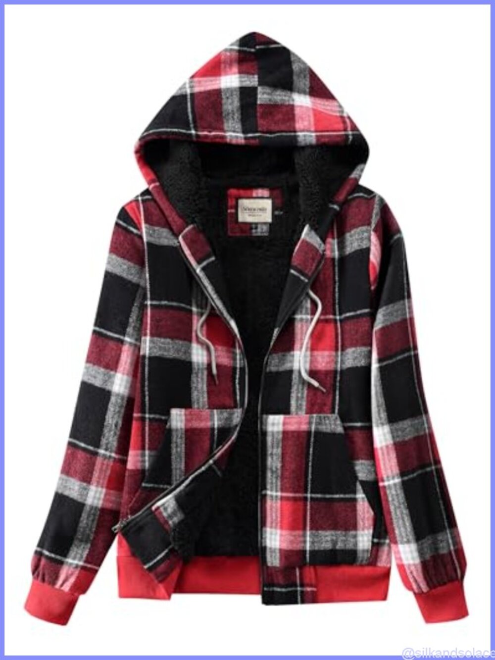 Shawnda Women's Sherpa Lined Plaid Zip Flannel Jacket